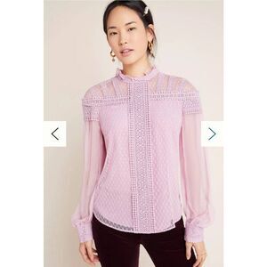 Anthropologie ATSU Priscilla Embroidered Blouse Size 2